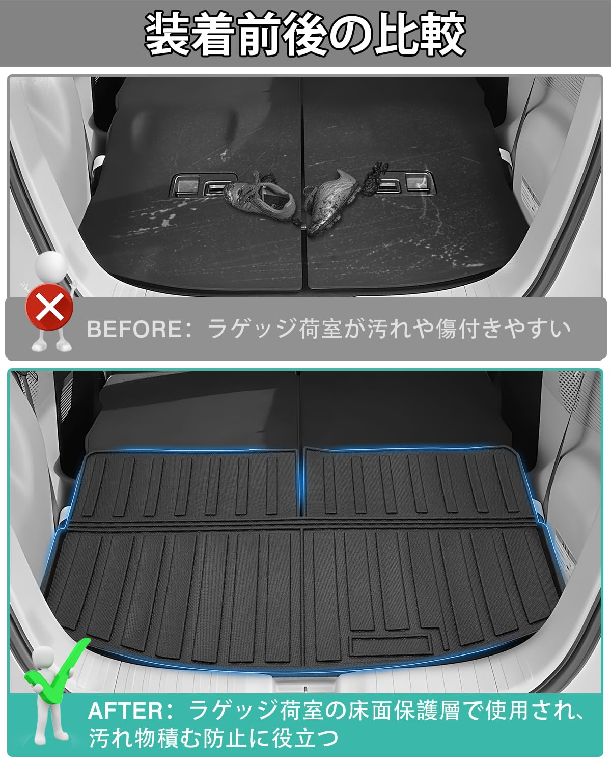 Amazon.co.jp: Mixsuper 新型 NBOX JOY JF5 JF6 ラゲッジマット 3D n