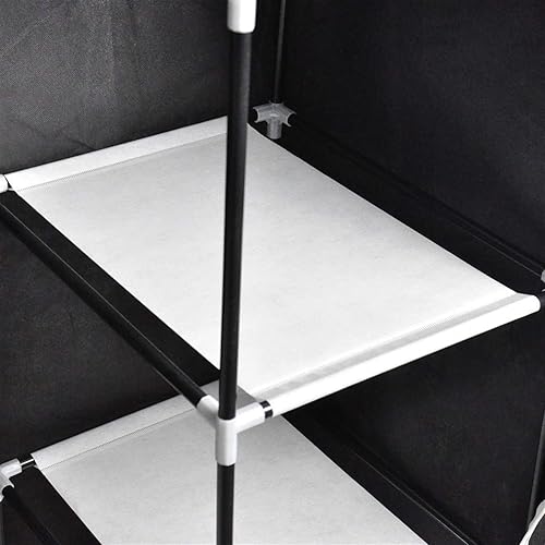 Miniatura 3 de JASOYA Armario portátil de 71 pulgadas con estante negro para sala de estar, dormitorio, entrada