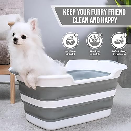 Miniatura 2 de Smoochie Bañera plegable para perros, bañeras para perros para baño, bañera portátil, bañera de lavado para perros, bañera para mascotas y bañera