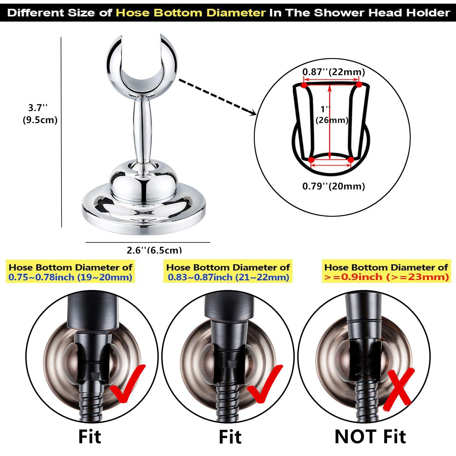 JiePai - Soporte para alcachofa de ducha, soporte de pared con tornillos