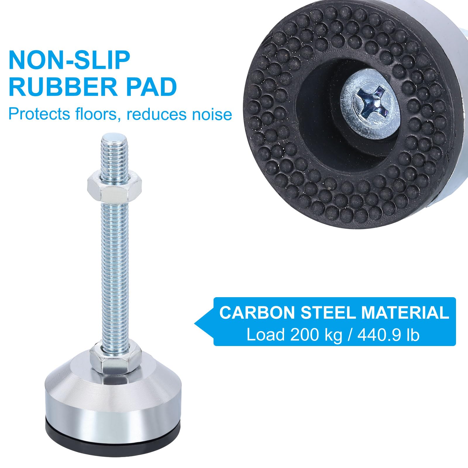 PATIKIL Furniture Leveling Feet 2" Dia Base M10 Thread - Image 3