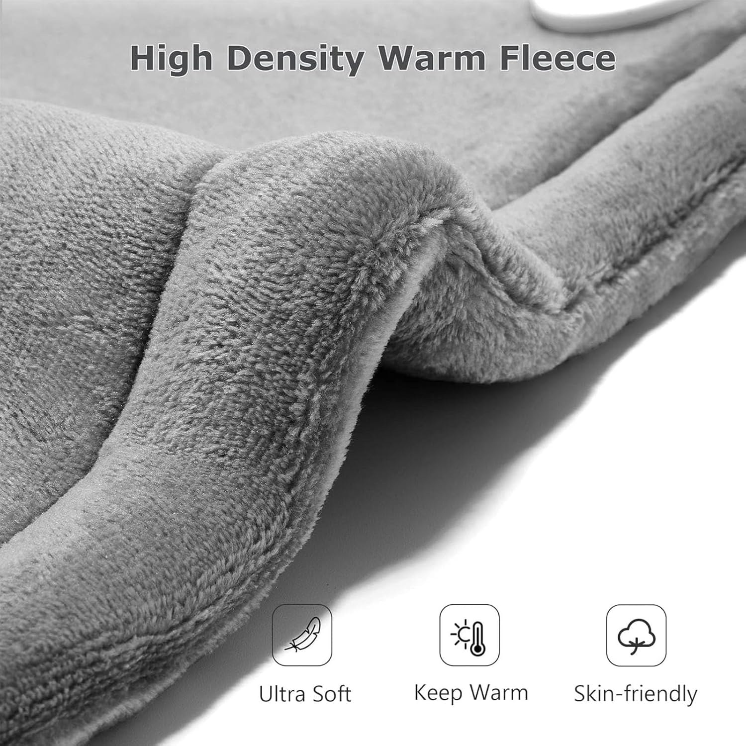 FLOITTUY Electric Heating Pad for Neck and Shoulders,Weighted Wearable Wrap Around Heating Pads with Massager, Pain Relief,2 Heat Levels & 5 Massage Nodes,Auto Shut Off,Portable, 3