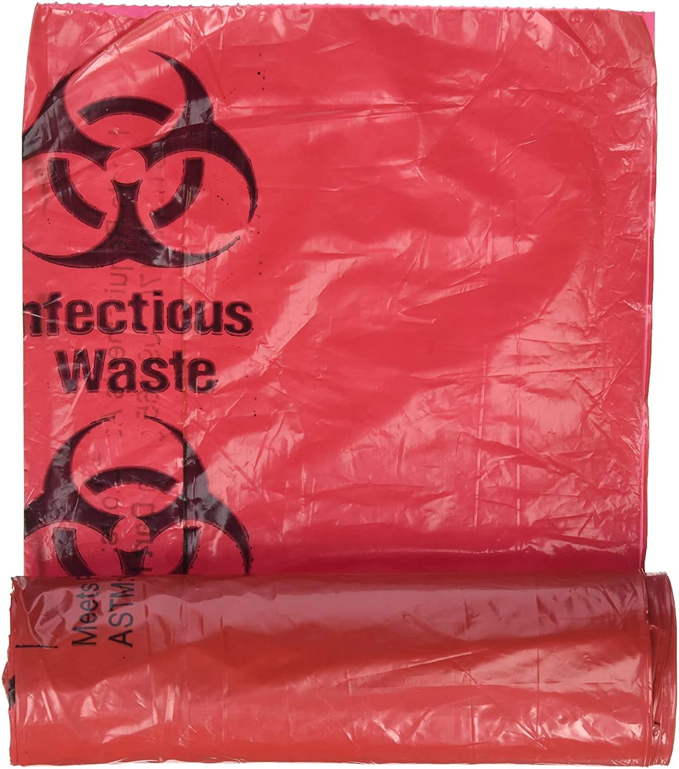 Comfort AxisBiohazard Infectious Waste Disposable Bag, 24 by 24 Inches, Pack of 50, Red