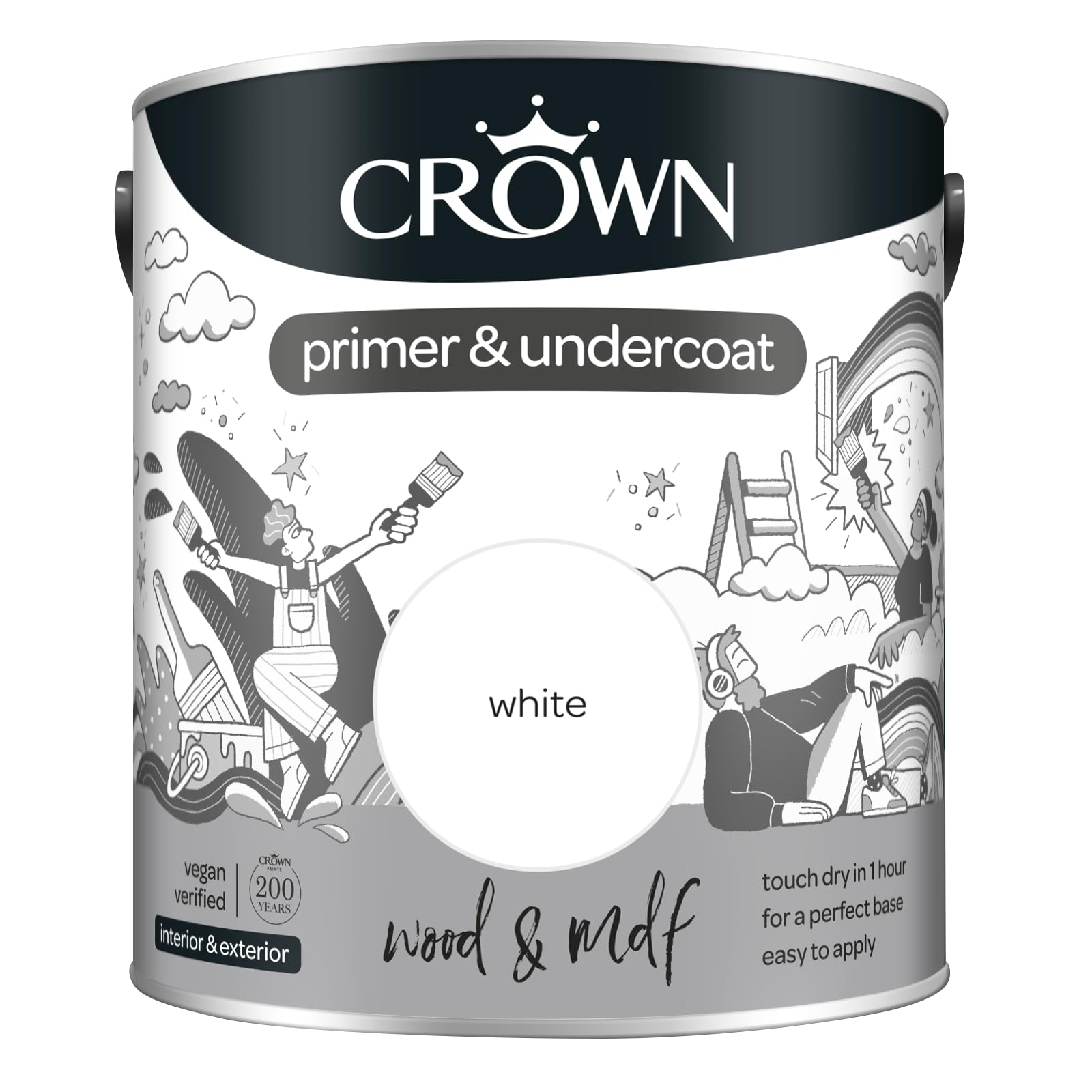 Cos White Crown Wood & Mdf Primer & Undercoat 2.5L