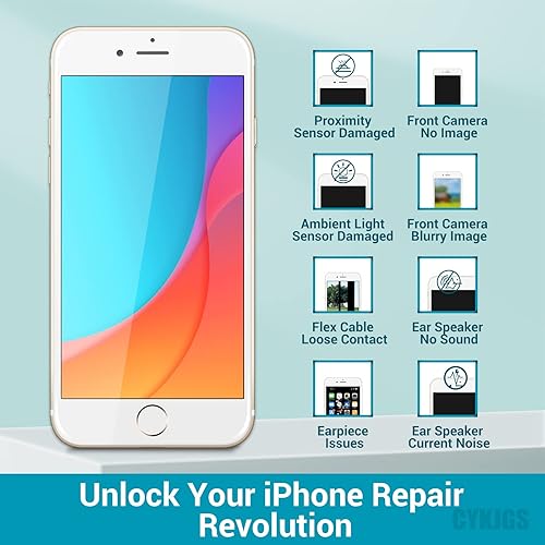 Miniatura 4 de Kit de reemplazo de altavoz de oído para iPhone 7 OEM con cámara frontal de 7 MP + módulo de auricular frontal con sensor de proximidad Micrófono