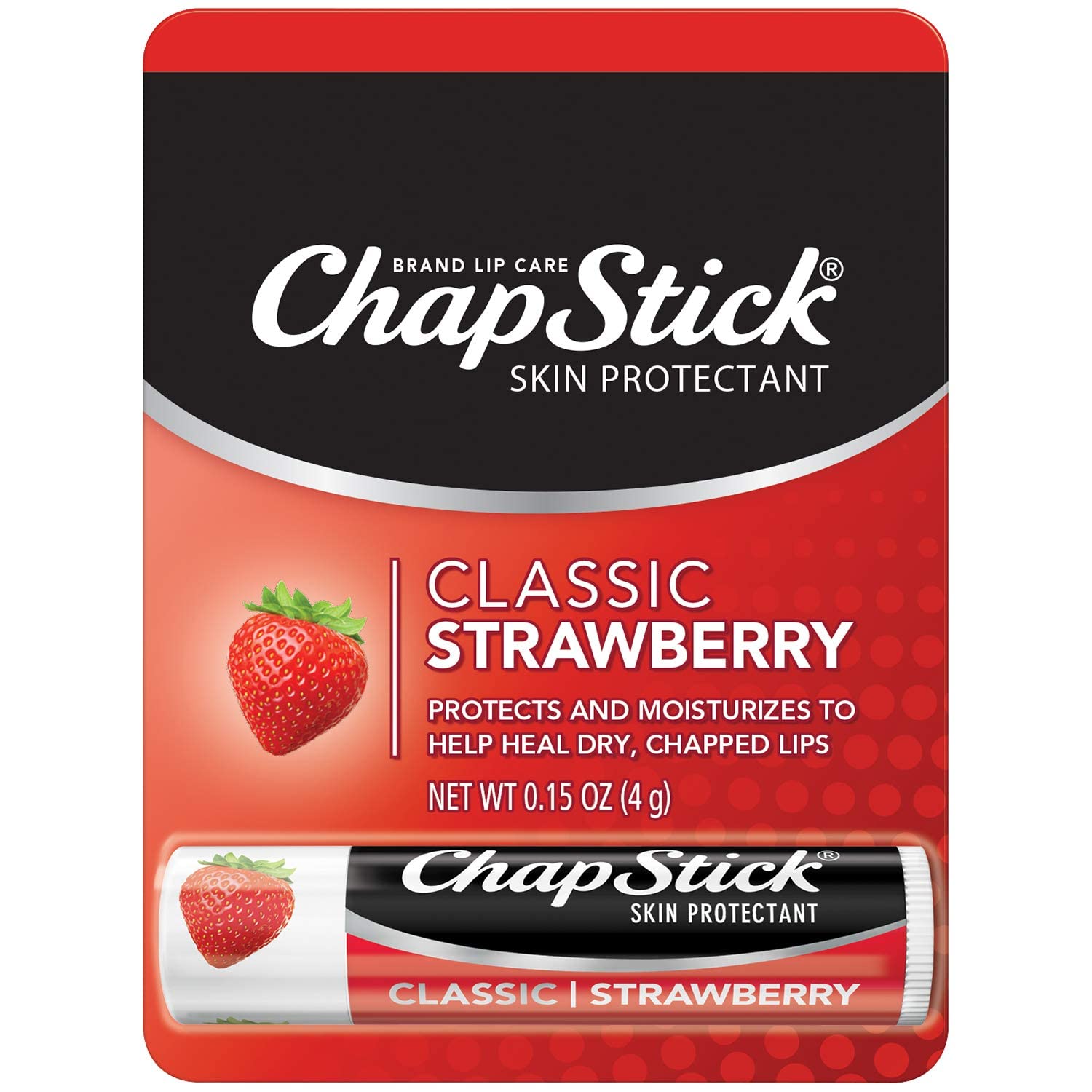 ChapStick Classic Strawberry Flavor 0 15 oz Pack of 4