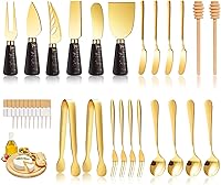 Vista 14 de Juego de cuchillos esparcidores de madera para tablero de charcutería, cuchillos de mantequilla con mango de madera para kit de queso, mini cuchillo