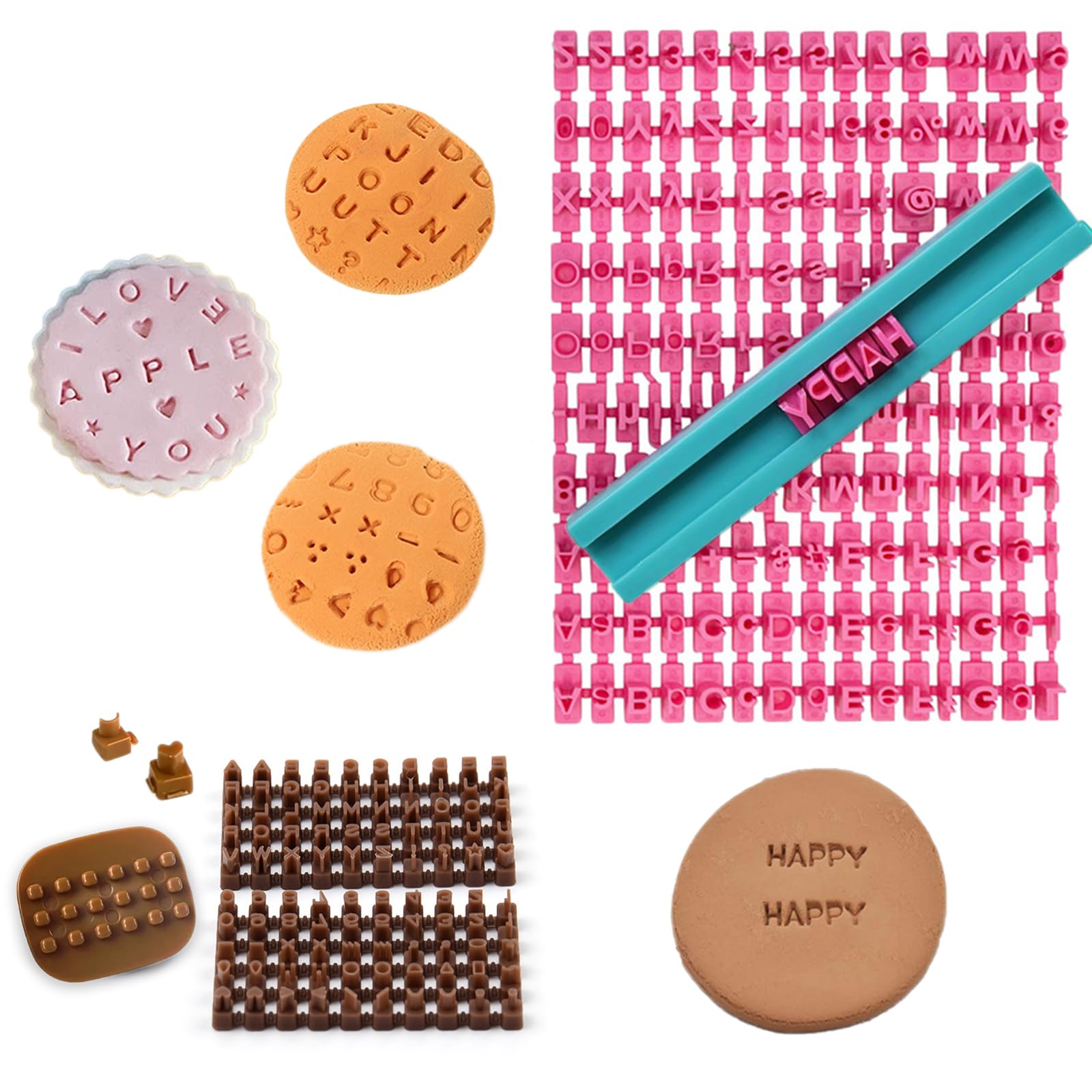 2Set Letter Stamps for Clay, Alphabet & Letters Embosser Mold, Stamp Press DIY, Pottery Stamps Can Also be Used as Cookie Stamps Clay, Baking Biscuit Fondant Cake Impress Cutter