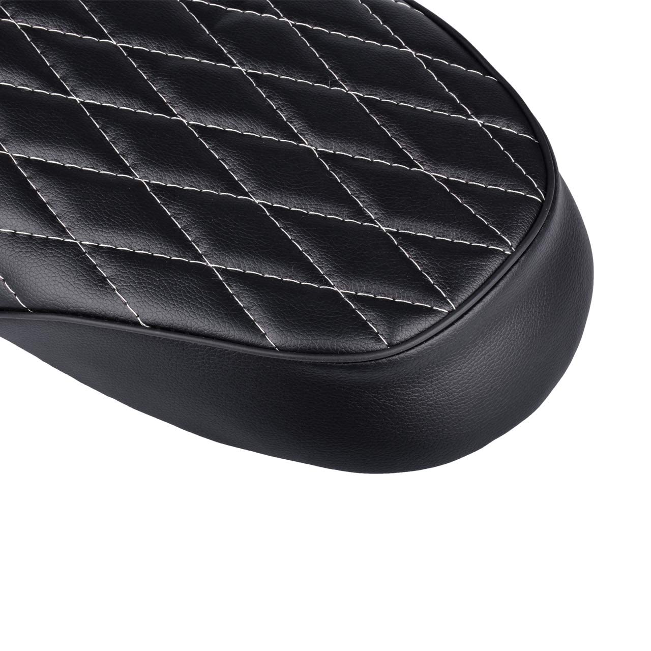 Westhen Siège Moto Plat Brat Cuir Synthétique Noir Universel - Compatible Kawasaki Suzuki Yamaha BMW Honda