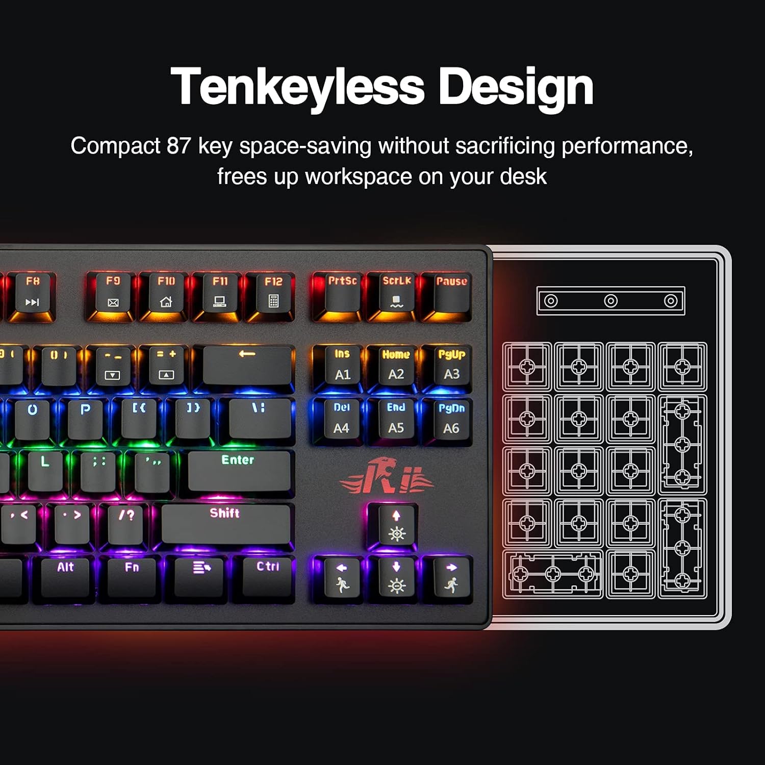 Frее Shірріng Ovеr $50 Rii RK908 Mechanical Gaming Keyboard RGB LED Rainbow Backlit Wired Compact Keyboard with Blue Switches 87 Keys for Windows PC Gaming Flаѕh Dеаlѕ - 40% оƒƒ Rii RK908 Mechanical Gaming Keyboard RGB LED Rainbow Backlit Wired Compact Keyboard with Blue Switches 87 Keys for Windows PC Gaming