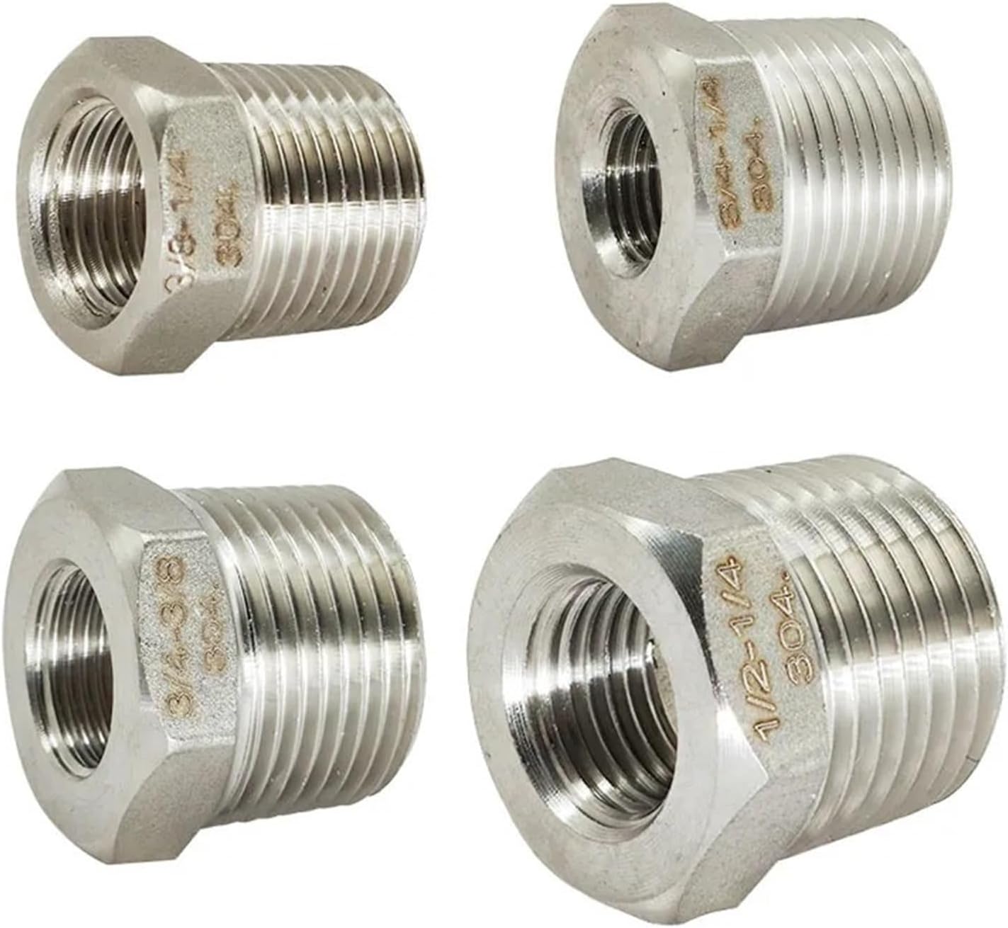 Reducer Bushing Male*Female 1/8 1/4 1/2 3/4 1 Inch DN8 DN10 DN15 DN20 5Pcs(DN6 to DN8)