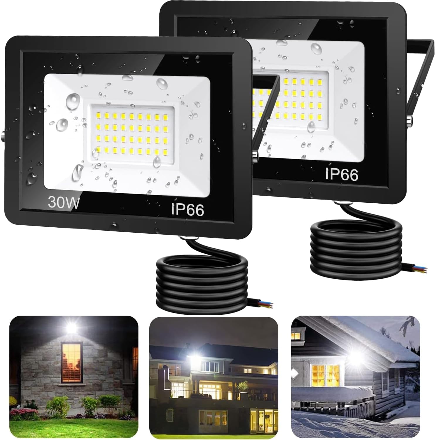 150W Reflector Led para Exterior (1500W), 3000K Luz Calida, Luminario ...
