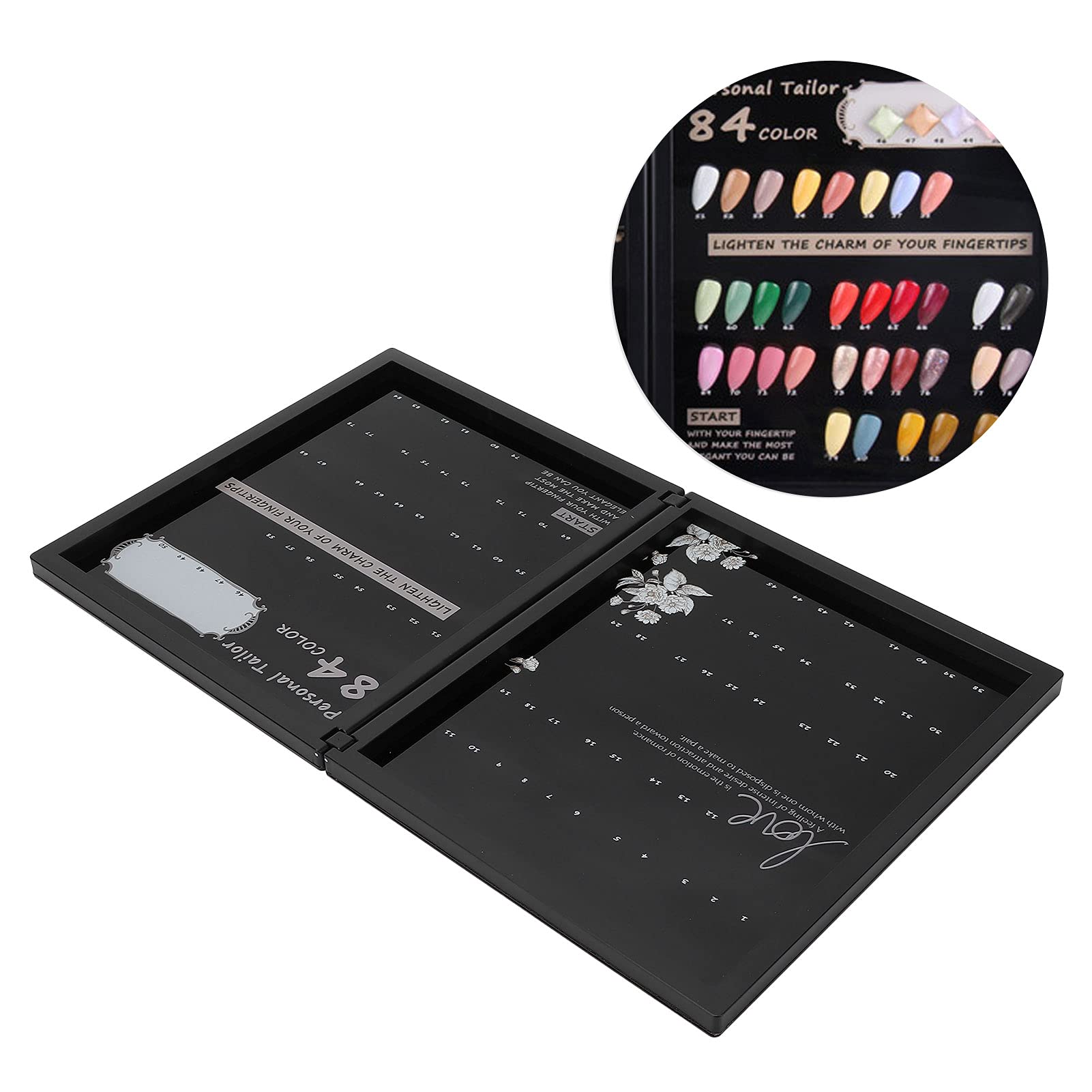 84 Farben Nagelspitzen-Farbanzeigebuch-Diagramm Salon-Nagelgel-Nagellack-Farbkarton