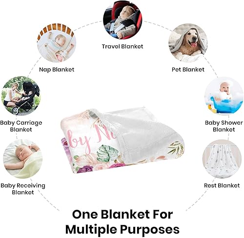 Miniatura 55 de Manta de bebé personalizada con nombre, mantas de bebé de elefante personalizadas para niñas, regalos de bebé, productos para bebés, mantas súper