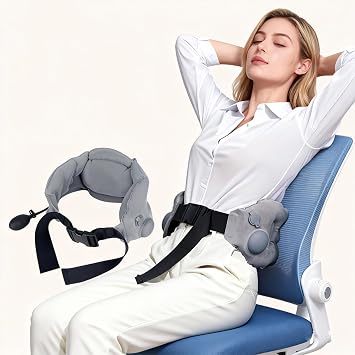 Lumbar Support Pillow for Office Chair/Car,Luxtude Inflatable Lumbar Pillow for Airplane Travel,rgonomic Design Relieves Prolonged Sitting Fatigue, Travel Pillow Gift