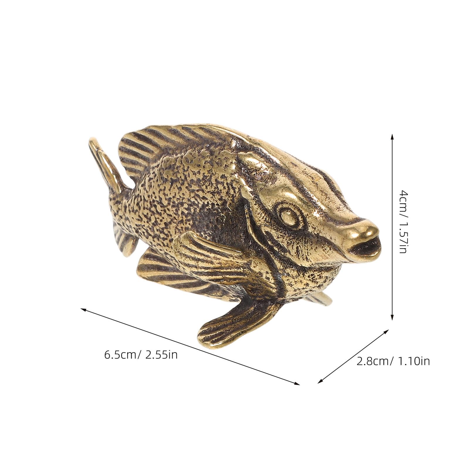 Generic Vintage Fish mosiężna statua figurka zwierzątko dekoracje rybne na biurko w domu ozdoba Feng Shui