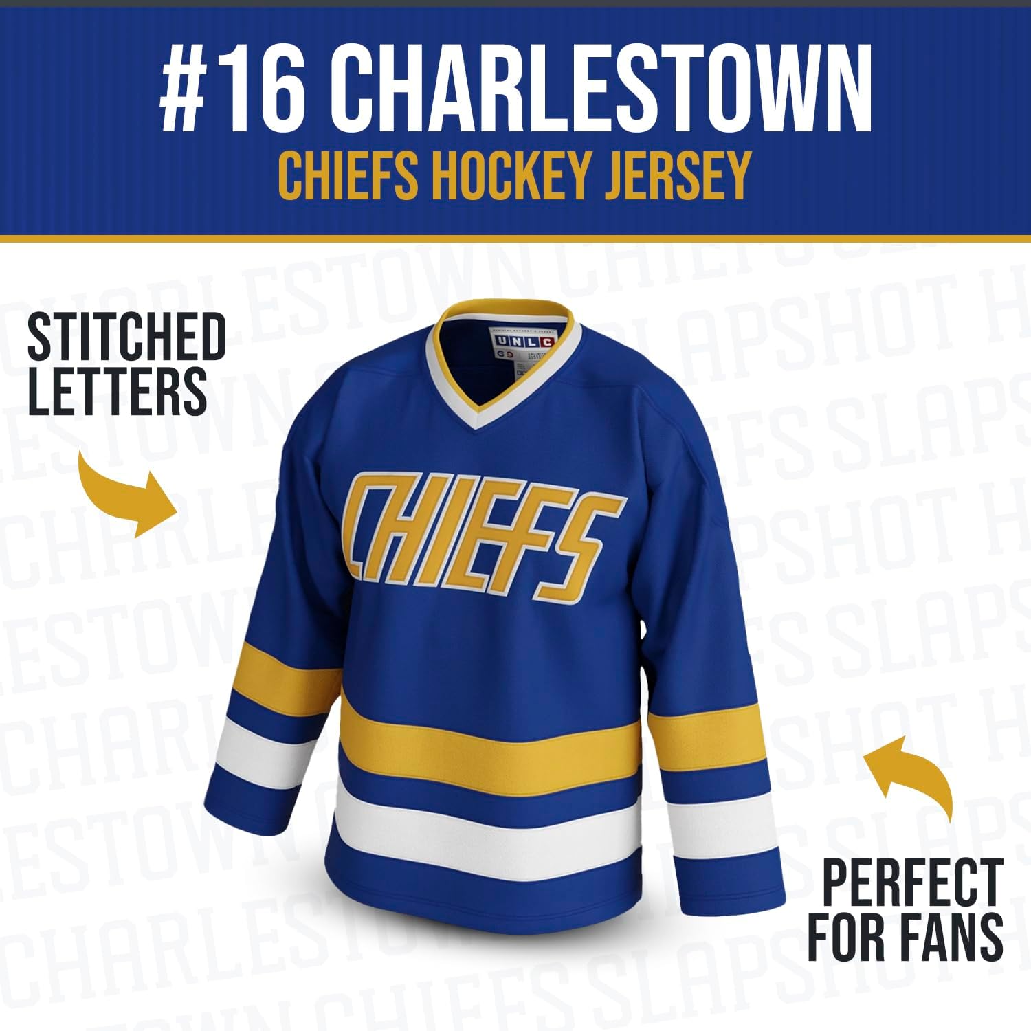 Jack Hanson #16 Charlestown Chiefs Hockey Jersey – Slap Shot-Inspired Throwback, Stitched Letters, Sizes S–5XL