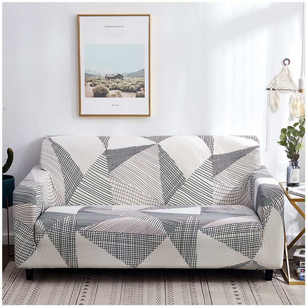 Hggzeg Stretch Sofa Cover, High Elastic Fabric 1 2 3 Seater Couch Slipcover, Washable Printed Pattern Loveseat Settee