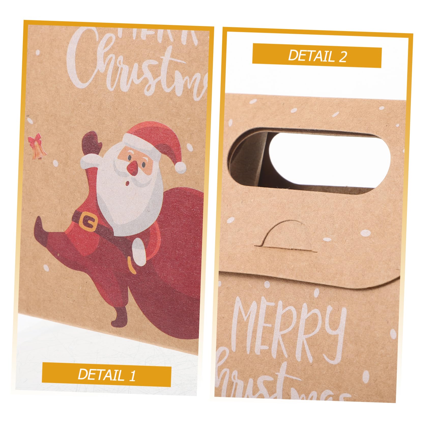 FRCOLOR 2 Juegos Bolsa De Papel Kraft Navideña Transportador Bolsas De Galletas Arpillera Celofán Christmas Bag Bolsas Kraft De De Papel Para Guardar Uds * 2