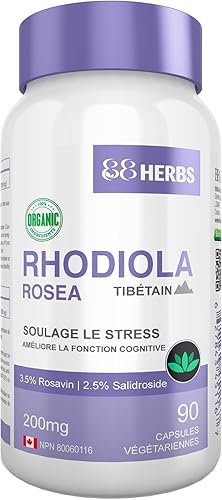 Miniatura 2 de 88herbs Rhodiola Rosea  Orgánica  Grado Tibetano Premium  3.5% Rosavin & 2.5% Salidroside  90 Cápsulas Vegetarianas (200 mg)