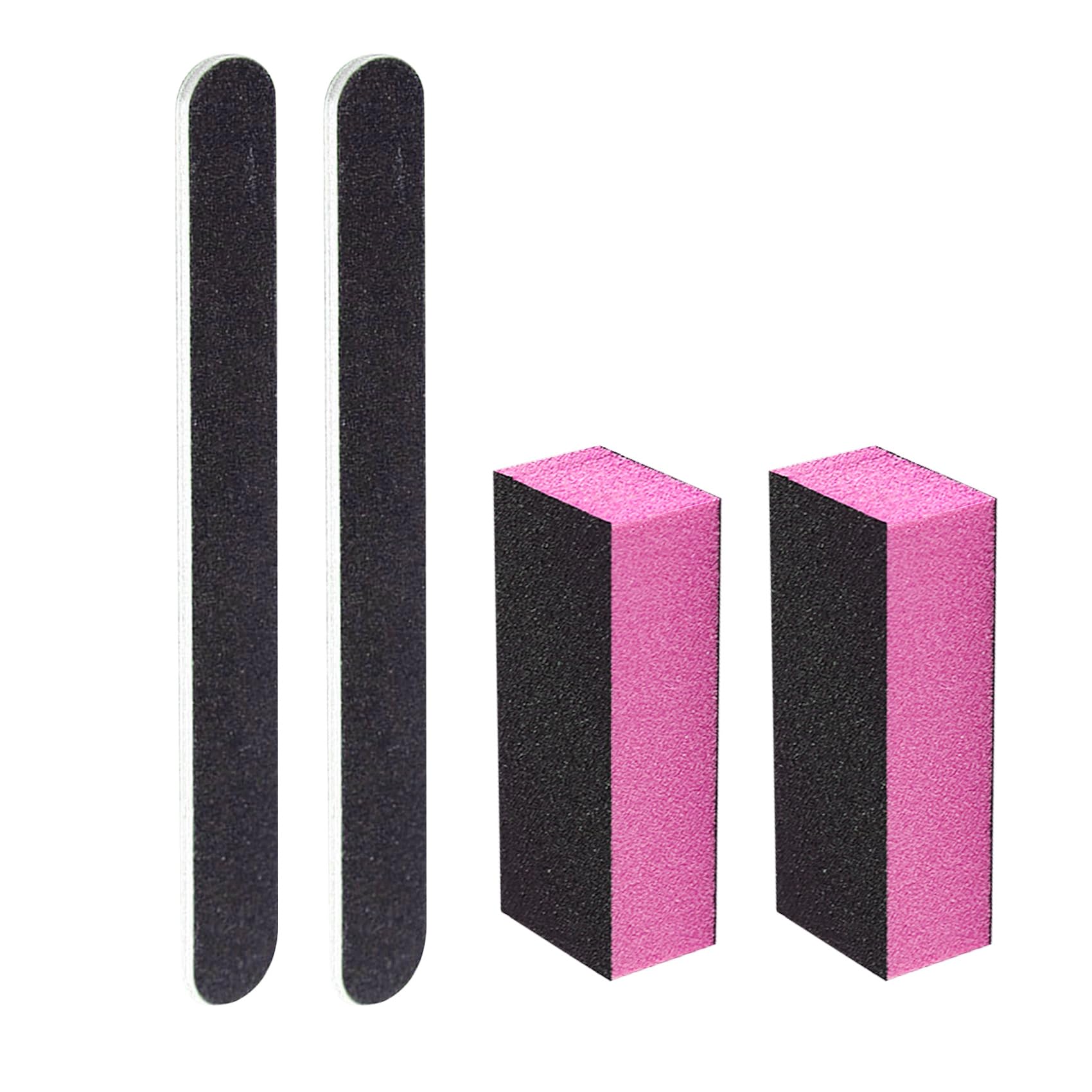 SKYPIA 4 Pack Nail File 100/180 Grit and Purple 3 Sided Buffer Block Set