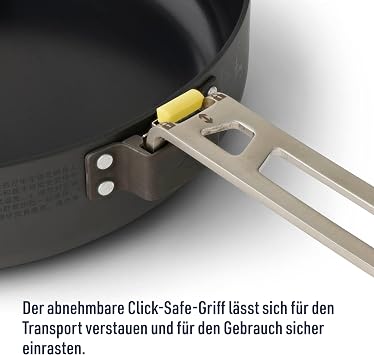 Sea to Summit - Frontier Pan - Ultralight Camping Pan 20 cm - 1 to 2 People - Frying Pan with Non-Stick Coating & Click-Safe Handle - Made of Hard Anodised Aluminium - 366 g