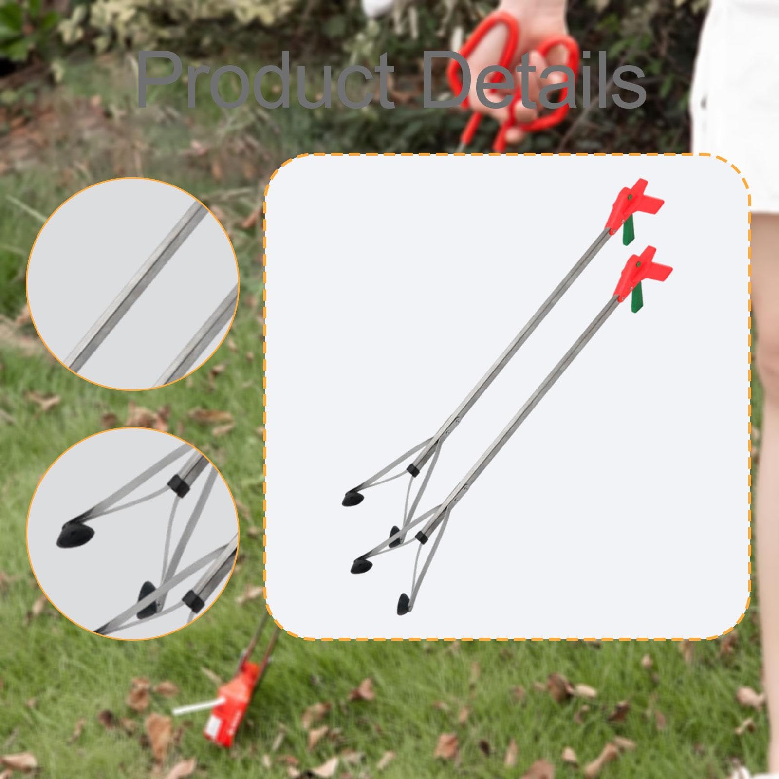 Generic 2 Piezas de Pinzas para Recoger Basura, Herramienta de Alcance, Herramienta de Ayuda para Recoger Basura, Pinzas para Basura, Palos para Recoger Basur, M