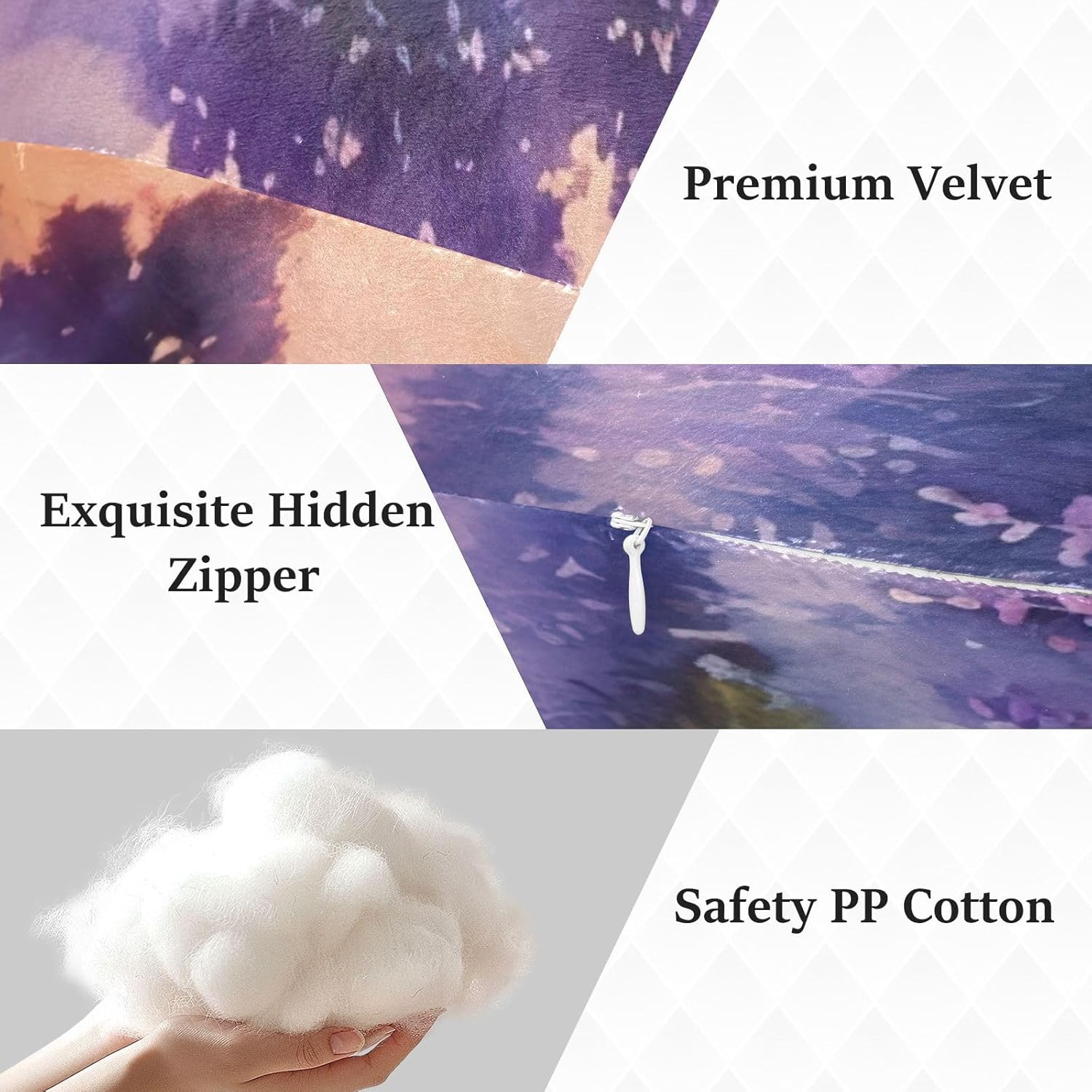 Lavender Painting Human-Shaped Pillow Soft Body Pillows Washable Velvet Pillows for Anxiety Relief Sleeping Cuddling & Support
