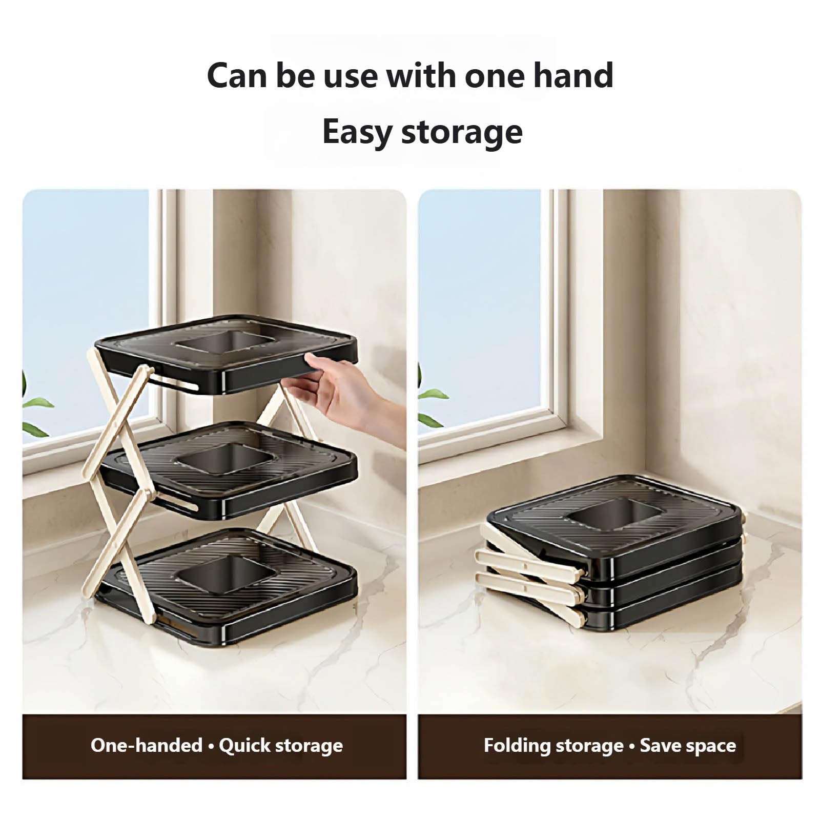 Robusto scaffale da Cucina in plastica ABS a più Livelli per Verdure, Frutta e Strumenti da Cucina Scaffale da Cucina impilabile in ABS con Strati Rimovibili