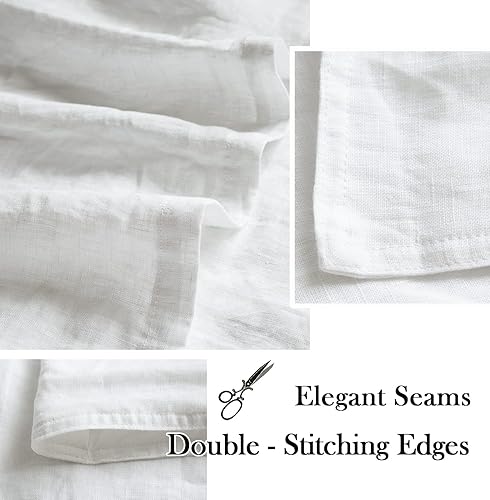 Miniatura 4 de Simple&Opulence Juego de 2 fundas de almohada 100% lino, 1 par de fundas de almohada de lino lavado natural francés con cierre de superposición,
