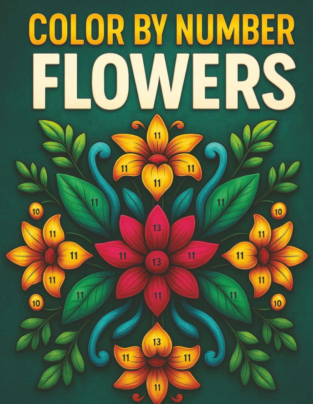 Color by Number Flowers: Beautiful Flower-Themed Color by Number Coloring Book for Relaxation and Stress Relief | Large Print Floral Designs for Adults and Teens