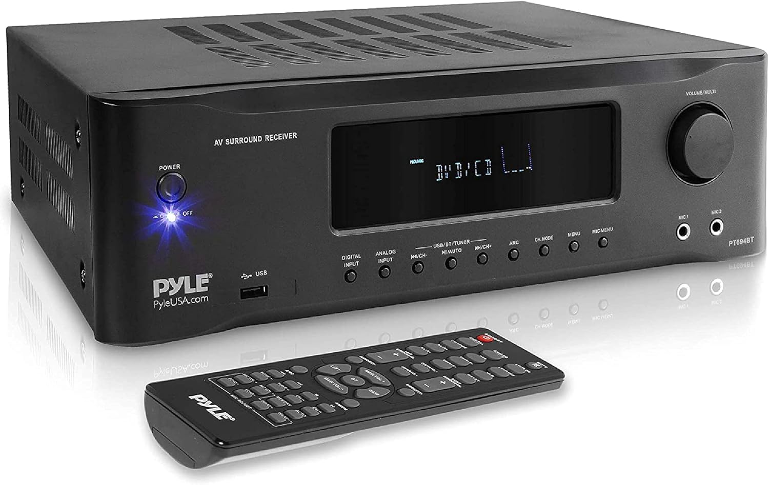 Pyle 5.2-Channel Hi-Fi Bluetooth Stereo Amplifier - 1000 Watt AV Home Speaker Subwoofer Sound Receiver w/Radio, USB, RCA, HDMI, MIC in, Wireless Streaming, Supports 4K UHD TV, 3D, Blu-Ray - PT694BT.5