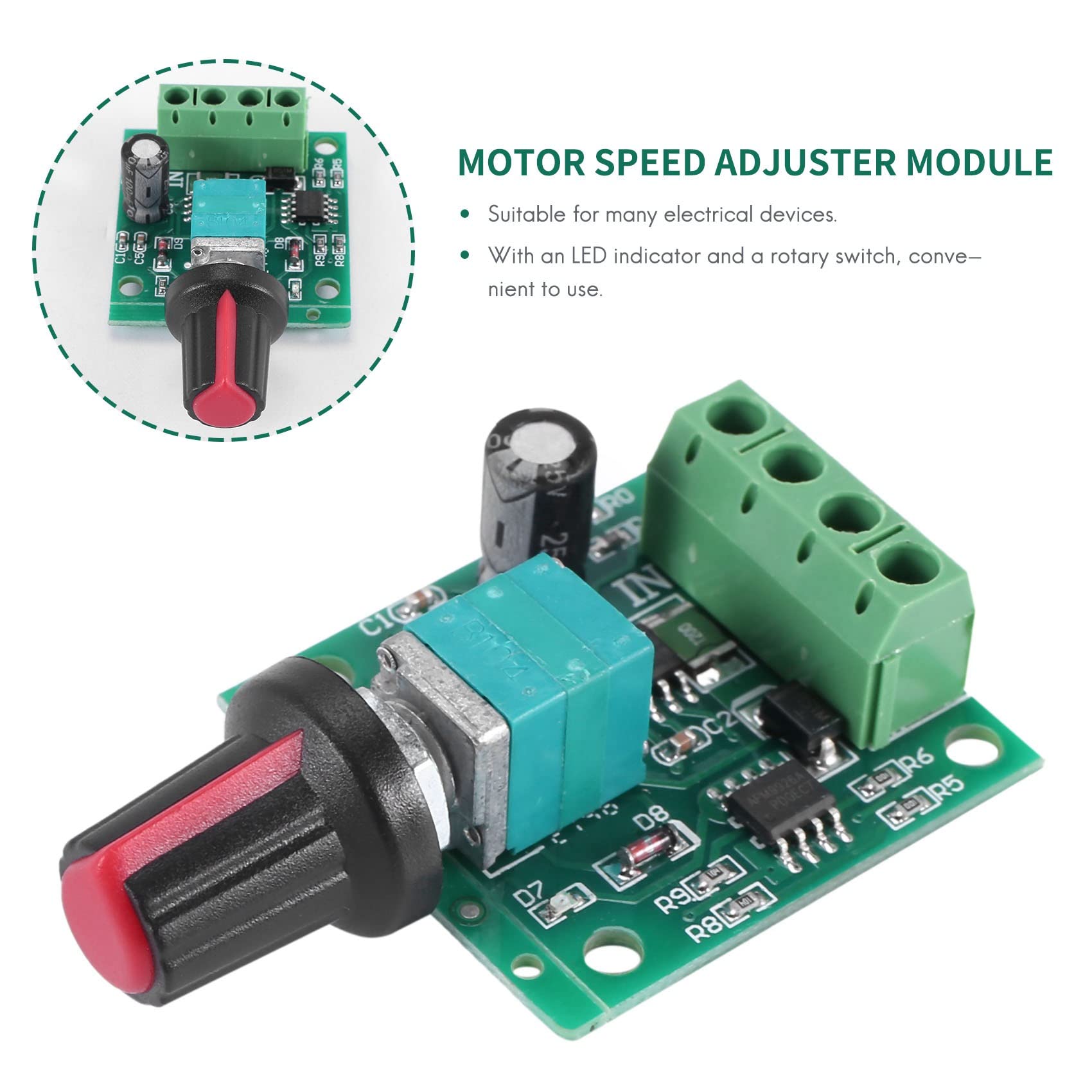 PWM Driver Motore Dimmer REGOLATORE Di Velocità Giri DC 1.8V 3V 5V 6v 12v 2a Generico 7427066582326