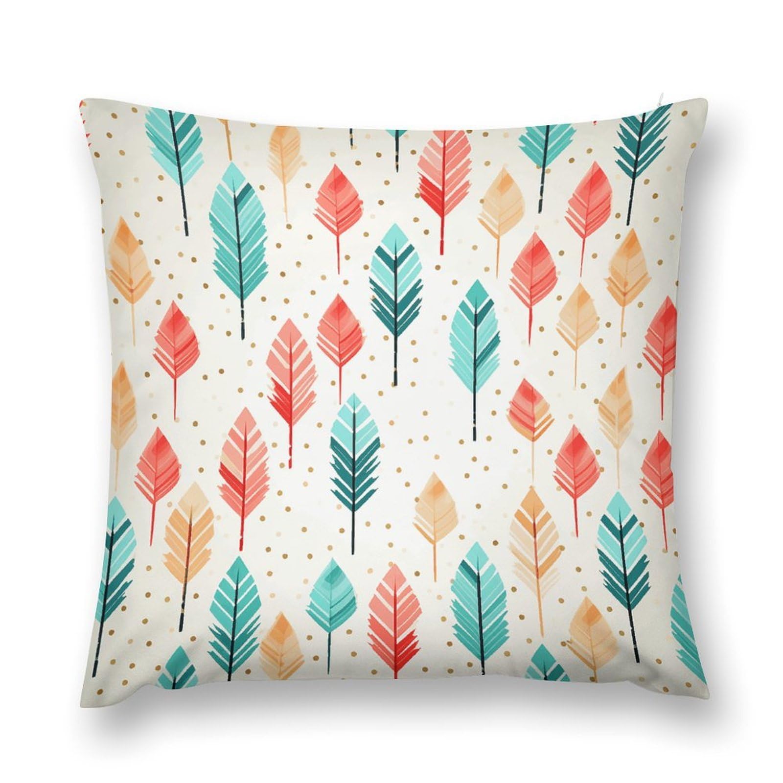 asbwuo Plush Pillow Case Coral and Teal Arrows Decorative Throw Pillowcase Soft Cozy Cushion Pillow Cover for Bed Couch Sofa
