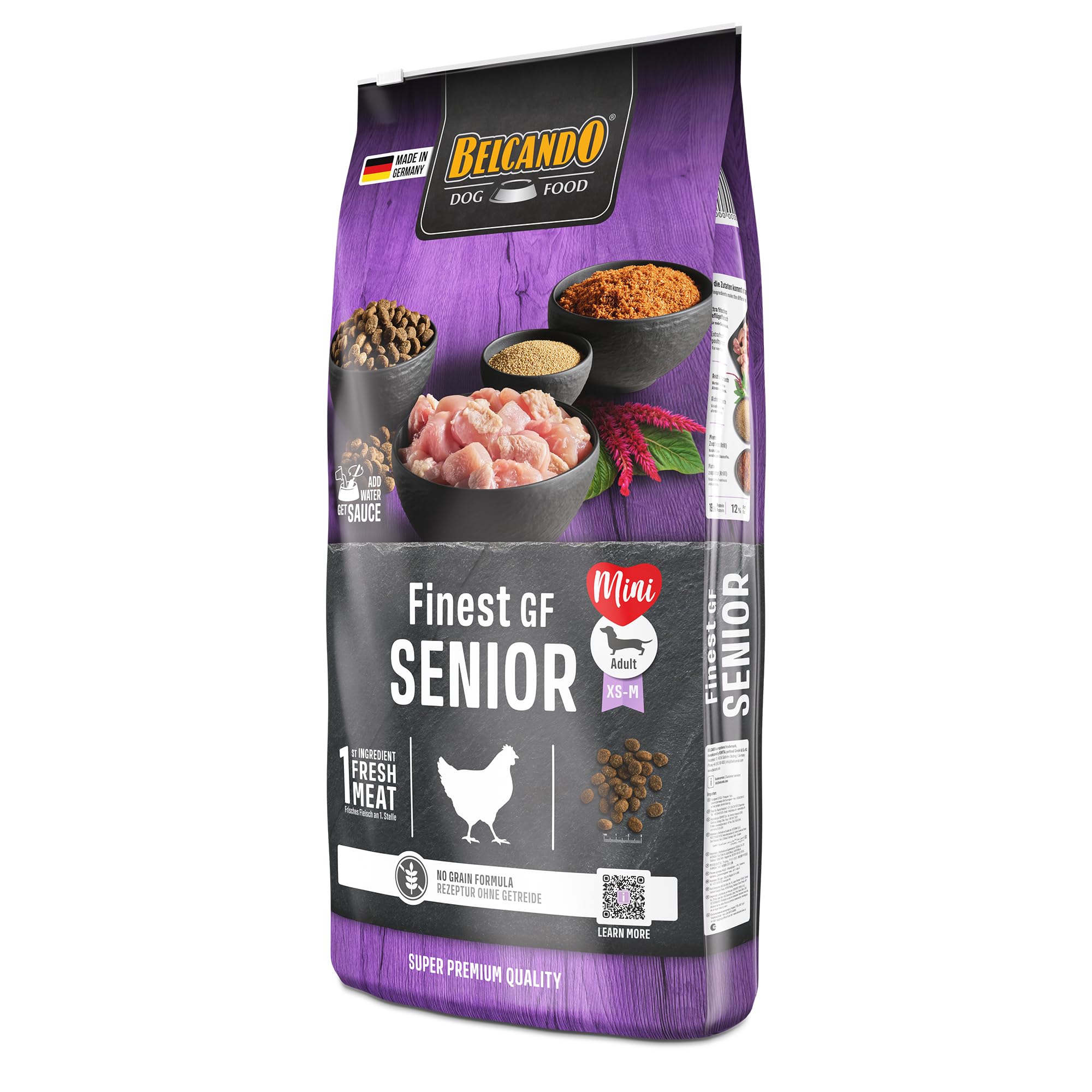 Belcando Finest GF Senior [12,5 kg] getreidefreies Hundefutter | Trockenfutter für empfindliche ältere Hunde | Alleinfuttermittel für Hunde ab 1 Jahr