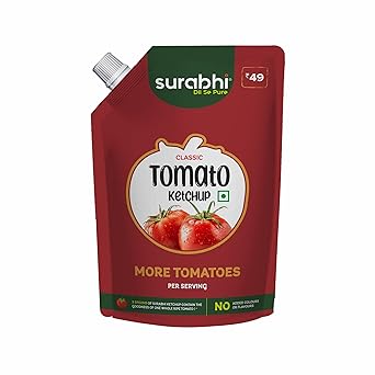 Surabhi Tomato Ketchup Classic 400g Pouch | Pack of 1 | Super Saver Pack | Sweet and Tangy - image, photos