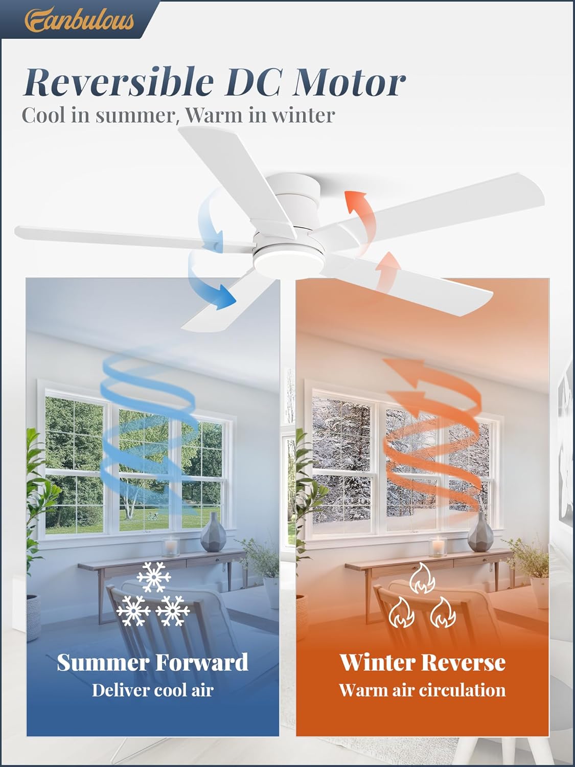 Diagram showing reversible airflow for summer and winter modes