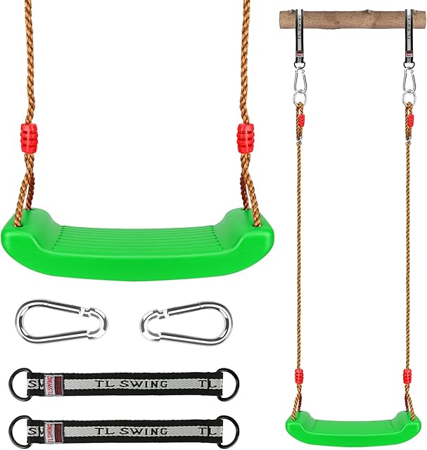 Swing Seat Set, Luckits Kids Swing Seat Plastic Swings with Adjustable Rope Durable Playground Swing Set Easy Install Heavy Duty Swing Seat for Children Boys Girls Indoor/Outdoor/Playground/Home/Tree