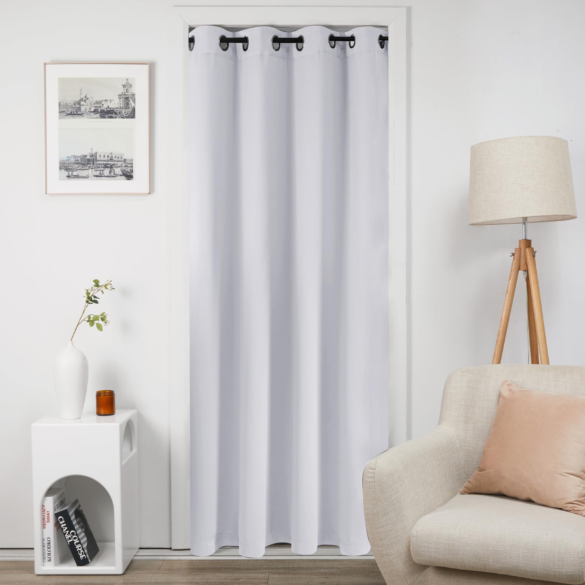 Deconovo Tenda Oscurante Termica Doppio Strato, Antivento, Pesante, Isolante per Freddo e Caldo, Adatta per Finestre e Porte, 200x260 CM, Grigio Perla, 1 Pezzo – Certificata Oeko-Tex® Standard 100
