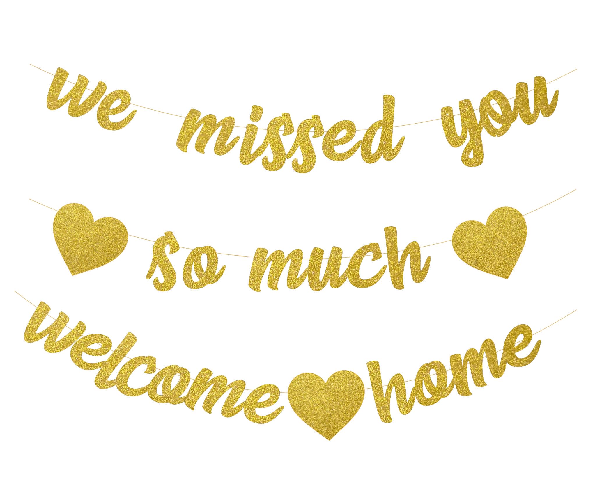 SVM CRAFT® Welcome Back We Missed You So Much Banner, Welcome Back Family Party Decor, Welcome Home We Will Miss You Banner Decorations