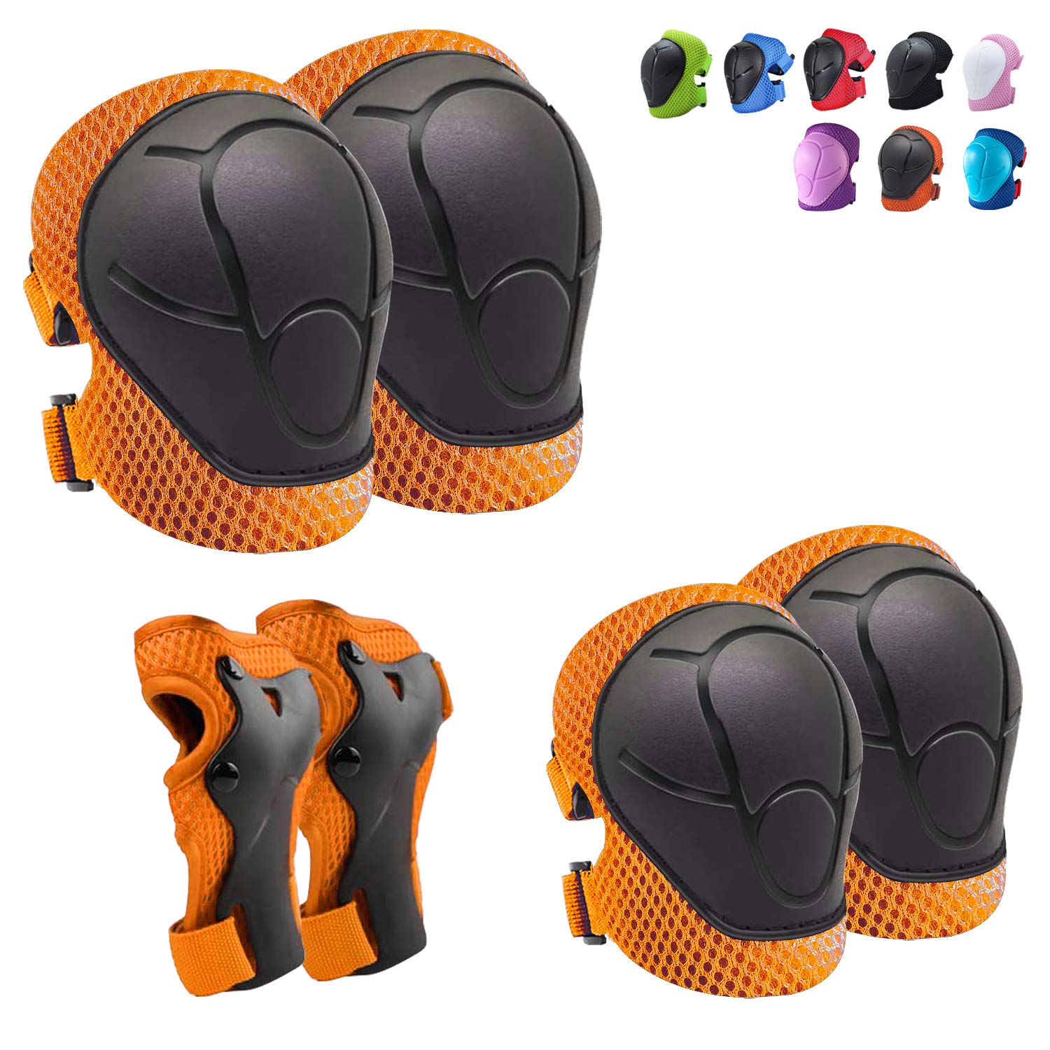 CKE Knee Pads for Kids Knee pads and Elbow Pads Toddler Protective Gear Set Kids Elbow Pads and Knee Pads for Girls Boys with Wrist Guards 3 in 1 for Skating Cycling Bike Rollerblading Scooter
