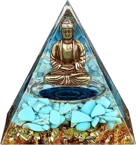 Estatua de Buda, estatua de Buda Buda en cristal curativo, pirámide, figura de Buda, escultura de Buda, Buda de meditación, estatua de Buda, hecha a