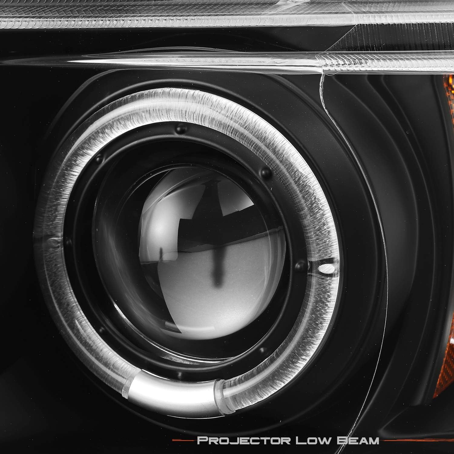 AKKON - For Scion XB BB Black Bezel Dual LED Projector Headlights Front Driver/Passenger Replacement Lamps