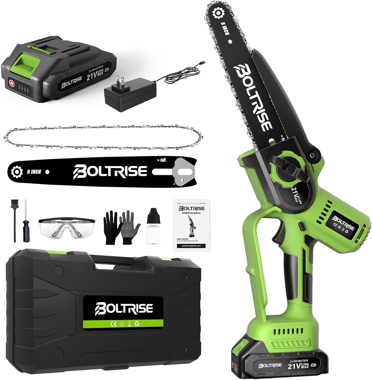 8 Inch Cordless Mini Chainsaw, 1000W Brushless Electric Chainsaw, 2000mAh Batteries & Auto Oiler Hand Held Powered Small Chain Saw, for Tree Trimming Wood Cutting Garden and Yard Work