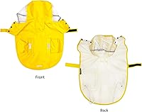 Vista 2 de Impermeable para perro, ropa de lluvia ligera reflectante ajustable para mascotas con capucha poncho (4XL, amarillo)