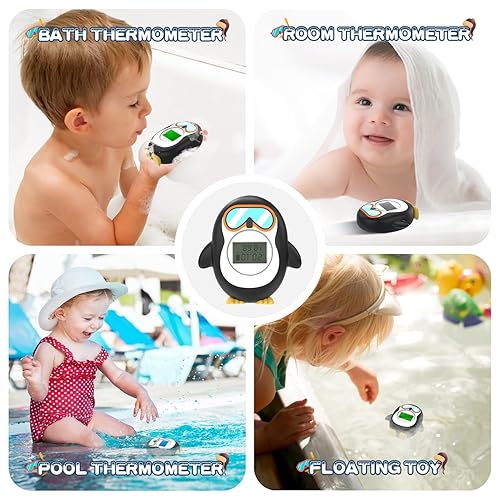 Miniatura 7 de Termómetro de baño para bebé, termómetro de bañera de embarazo de seguridad con función de visualización de batería, medidor de temperatura de agua