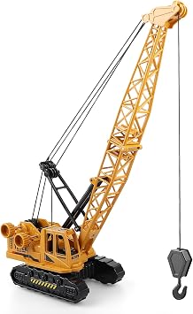 Diecast Crane Truck Toy for Boys Ages 3-12 Metal Construction Toy Truck with Manual Lifting Arm Heavy Duty Toy Crane Vehicles for Kids, Christmas & Birthday Gift for Toddlers and Children
