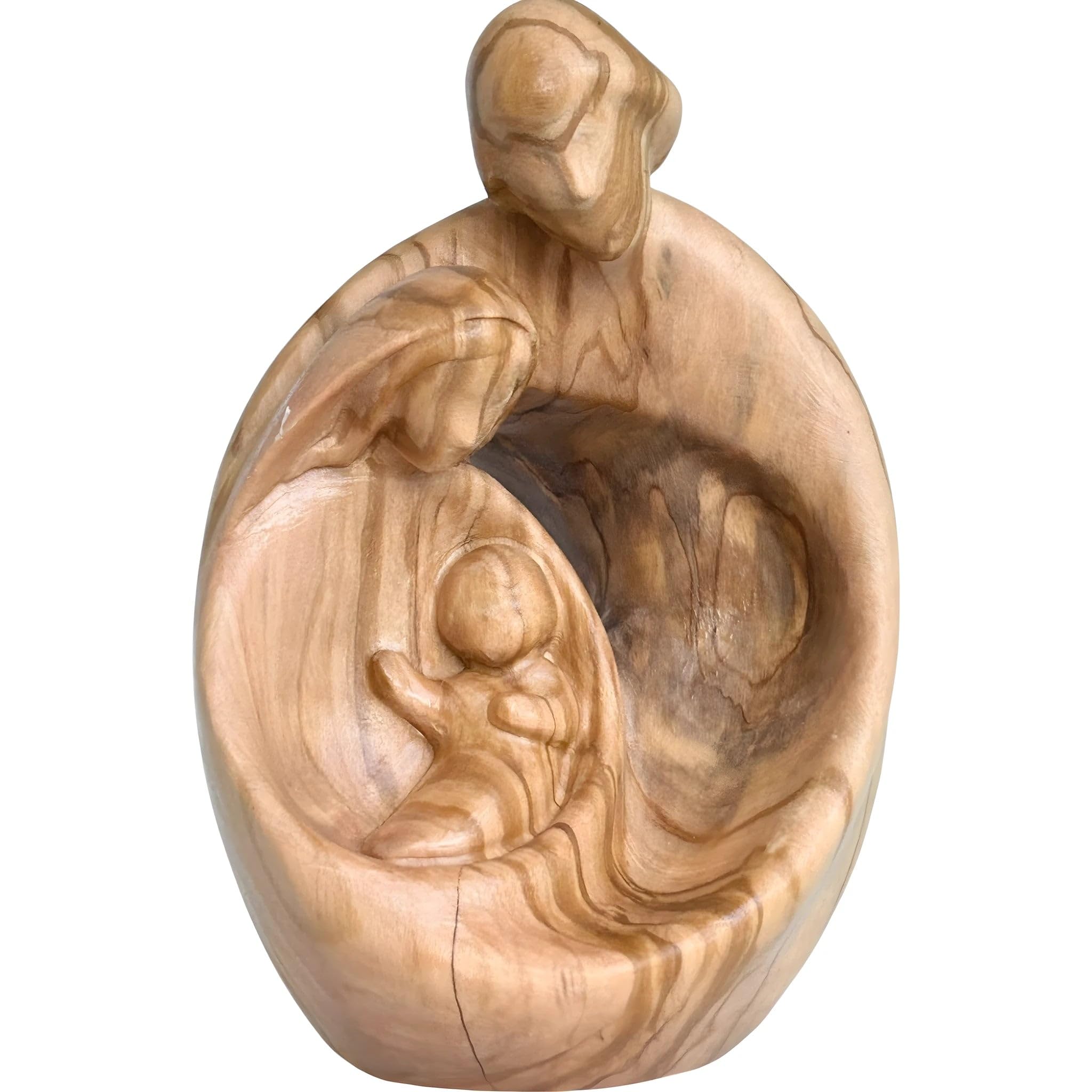 Dolfi | Rzeźba rodziny miłości 22 cm | Naturalne drewno w Val Gardena | Figurka szopka
