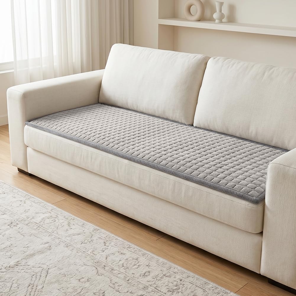 AOOTE Non-Slip Sofa Cover, 70x150cm Soft Corduroy Sofa Cover, 2 3 Seater Sofas Cushion Covers, Pet Couch Covers Washable, Pet Dog Pet Bed Mat Chair Pads for Living Room, Light Gray