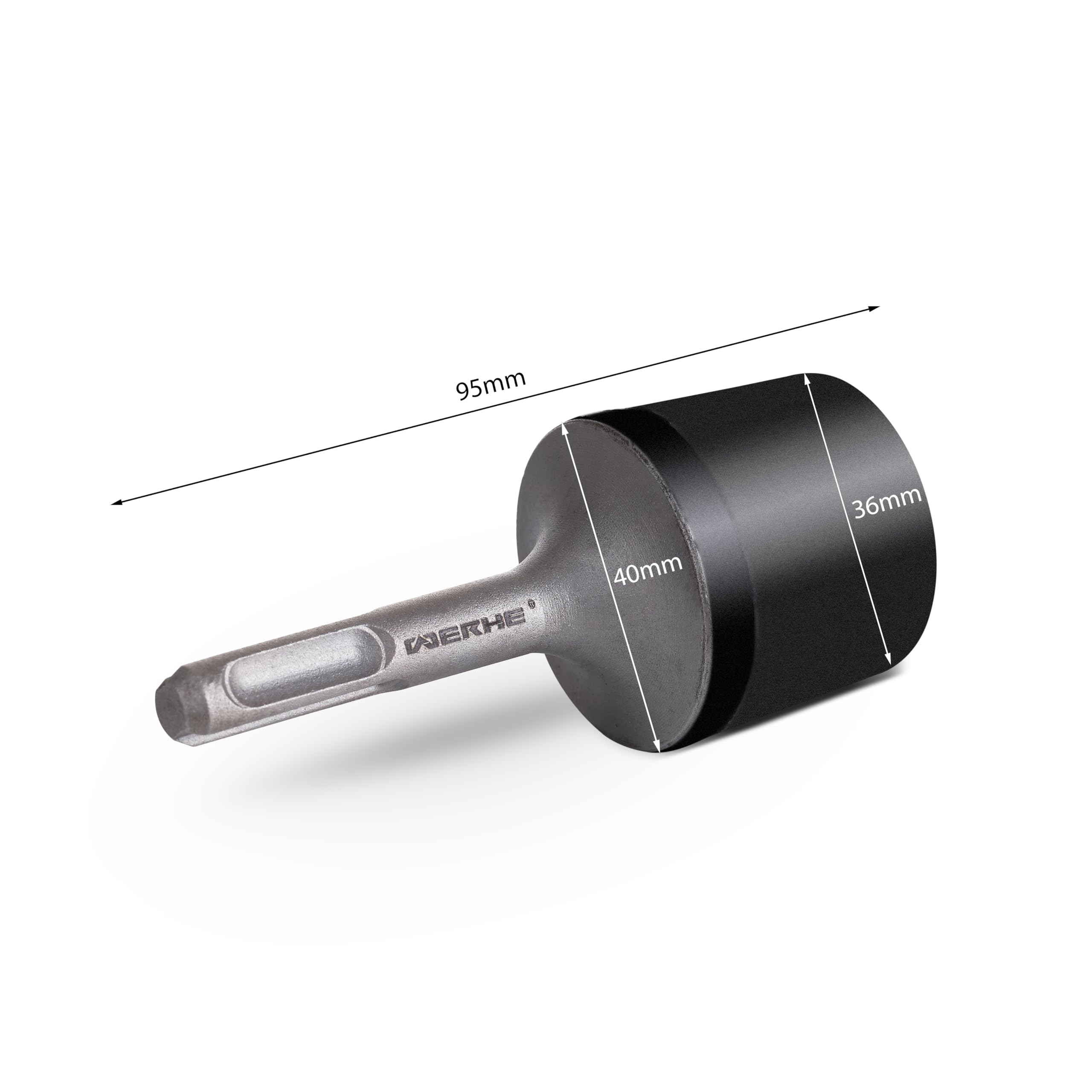 WERHE SDS Plus Rubber Hammer 36mm - Robust Rubber Attachment for Rotary Hammers - Ideal for Sheets Paving and Posts - Easy Installation - Image 3